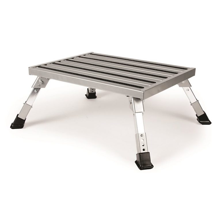 Marchepied Pliable Aluminium 48x37cm - Capacité 450kg | Pour Cuisine, Camping-Car, SUV